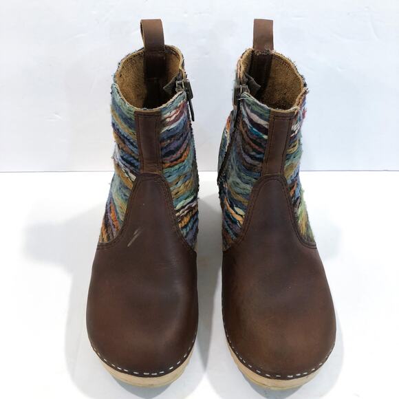 Scandic Edith Hippie Yarn Mid Heel Zipper Clog Boots - Picture 4 of 11